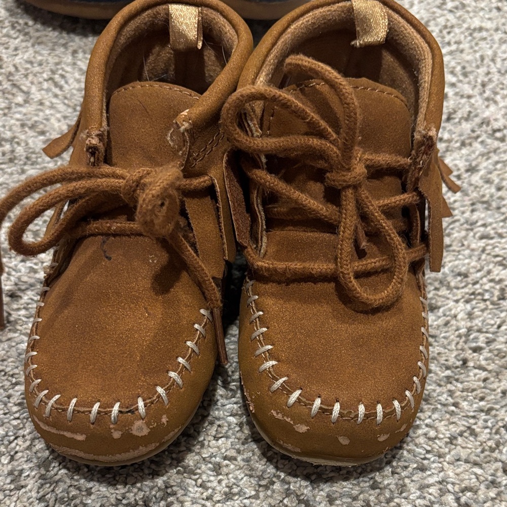 Brown Kids Moccasin Shoes
